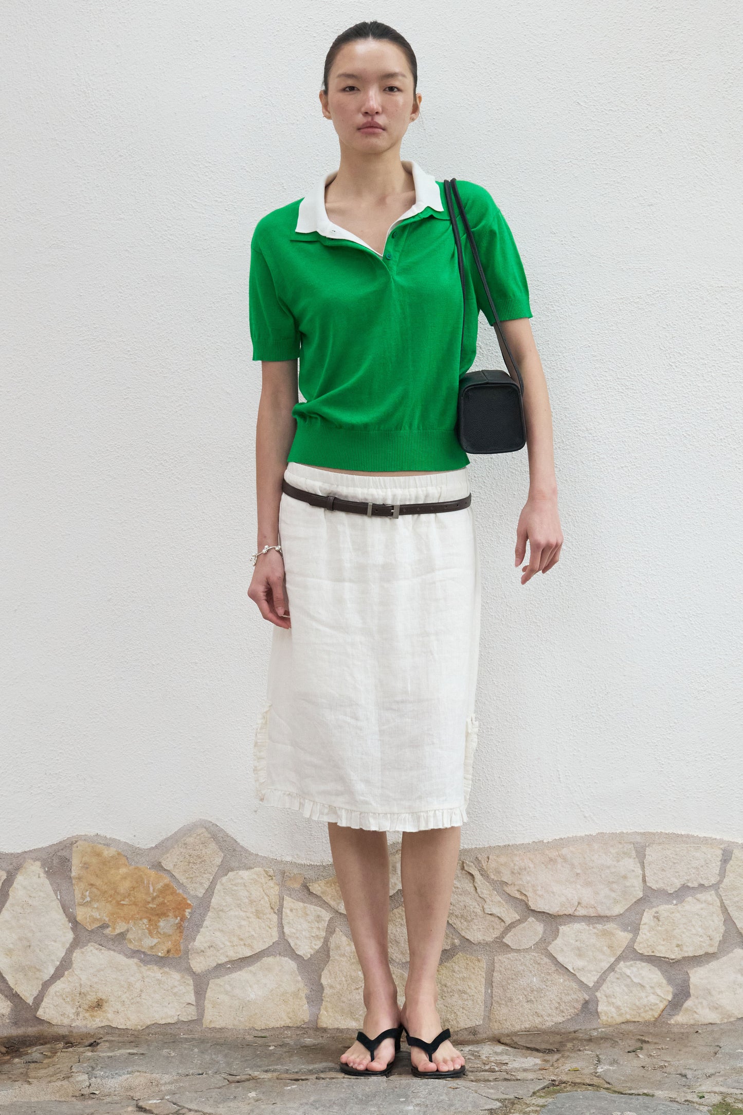 90s Narrative Layered Polo Knit