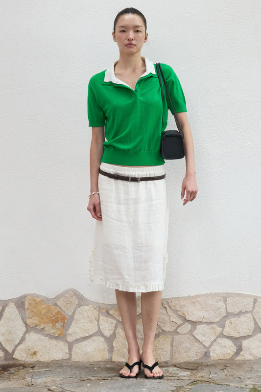 90s Narrative Layered Polo Knit