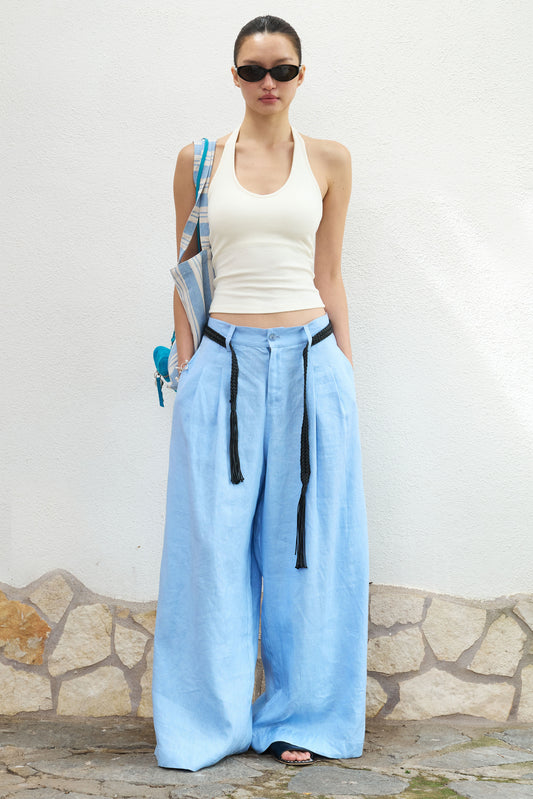 Breath Linen Wide-Leg Pants