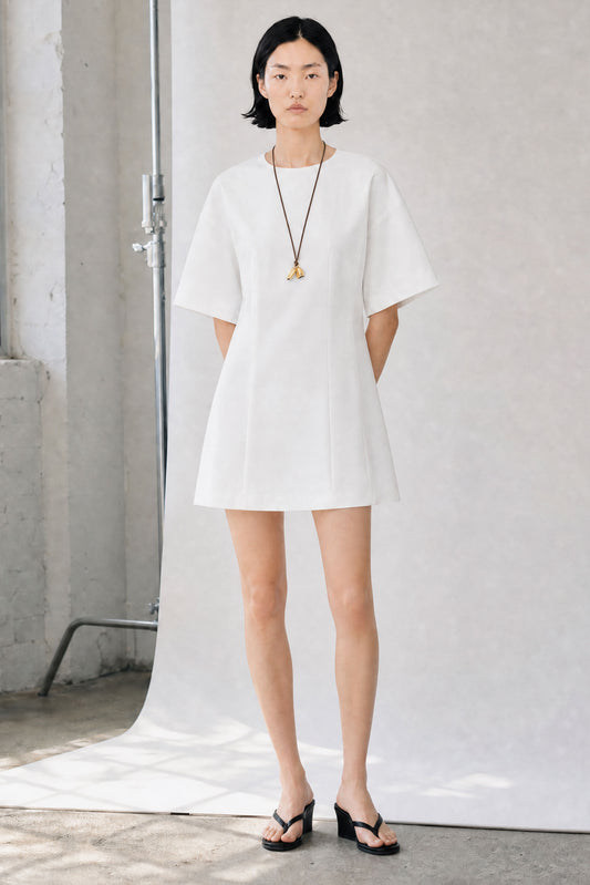 Sculpted Cotton A-Line Dress