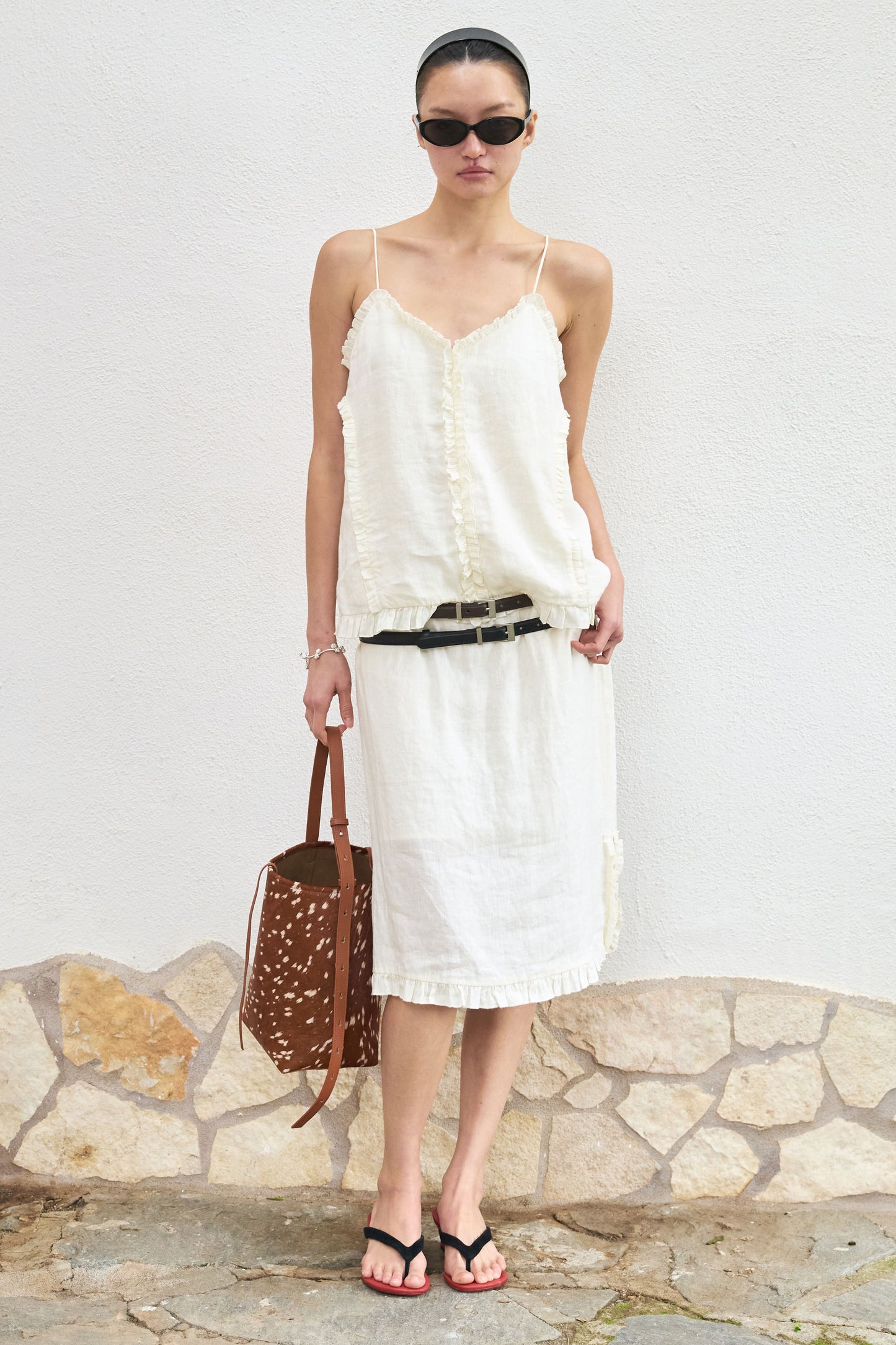 Beverly Holiday Linen Camisole & Skirt
