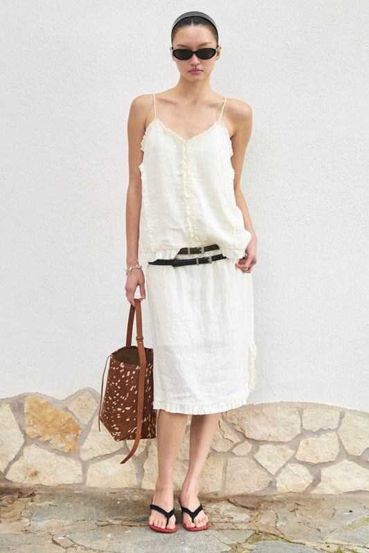 Beverly Holiday Linen Camisole & Skirt