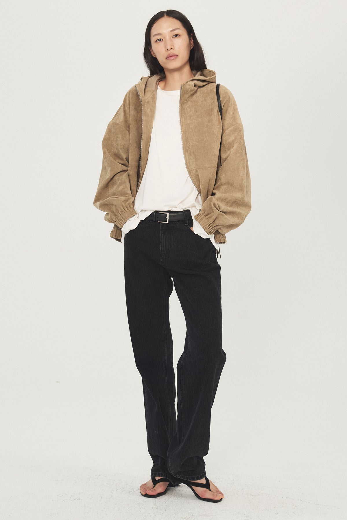 Songbook Faux Suede Hooded Jacket