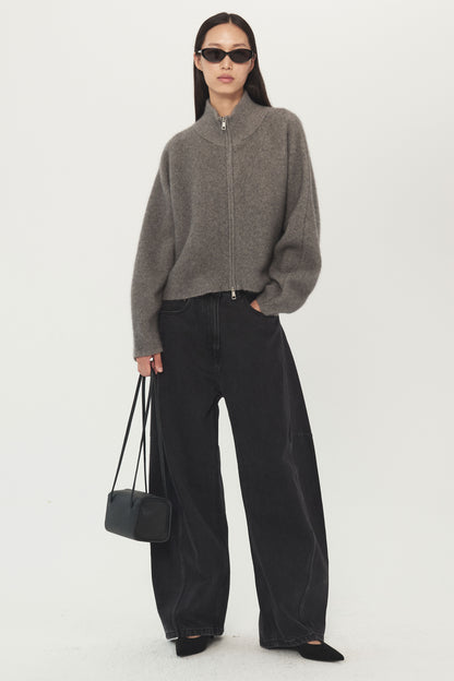 Winter Haze Stand-Collar Cardigan Jacket