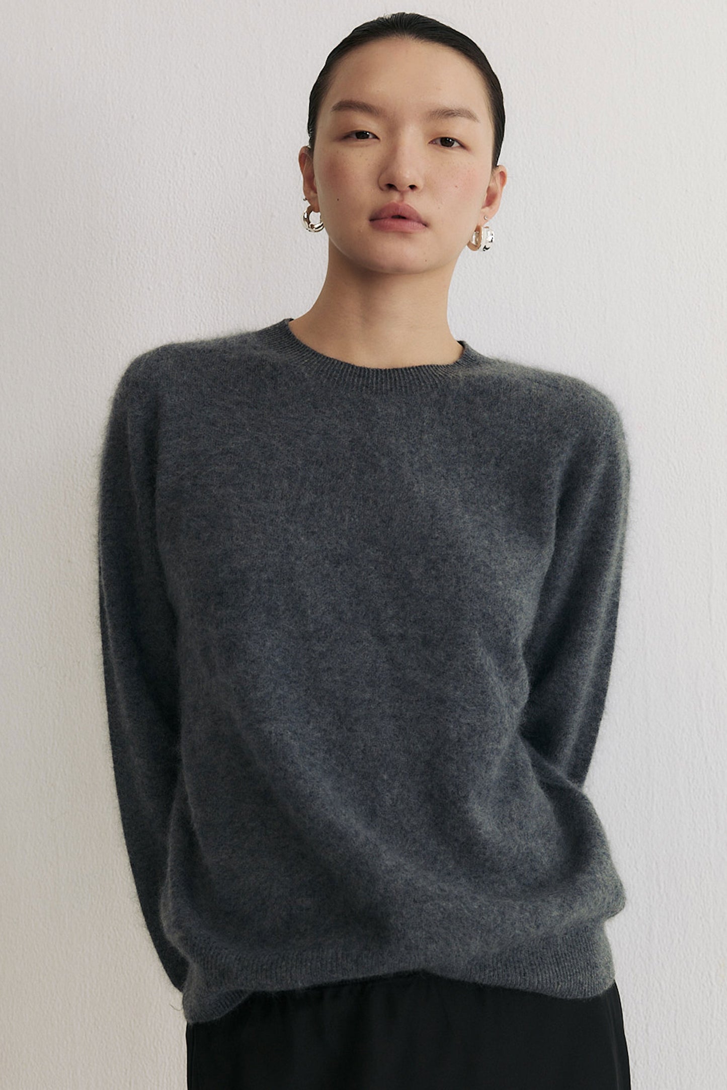 Wool Mist Brushed Wool Sweater